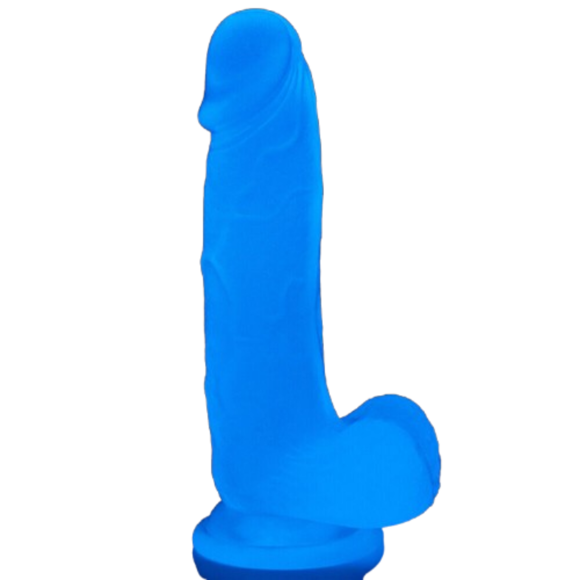 Lovetoy 7.5" Lumino Play Dildo with Suction Cup for G-Spot Blue Glow in the Dark