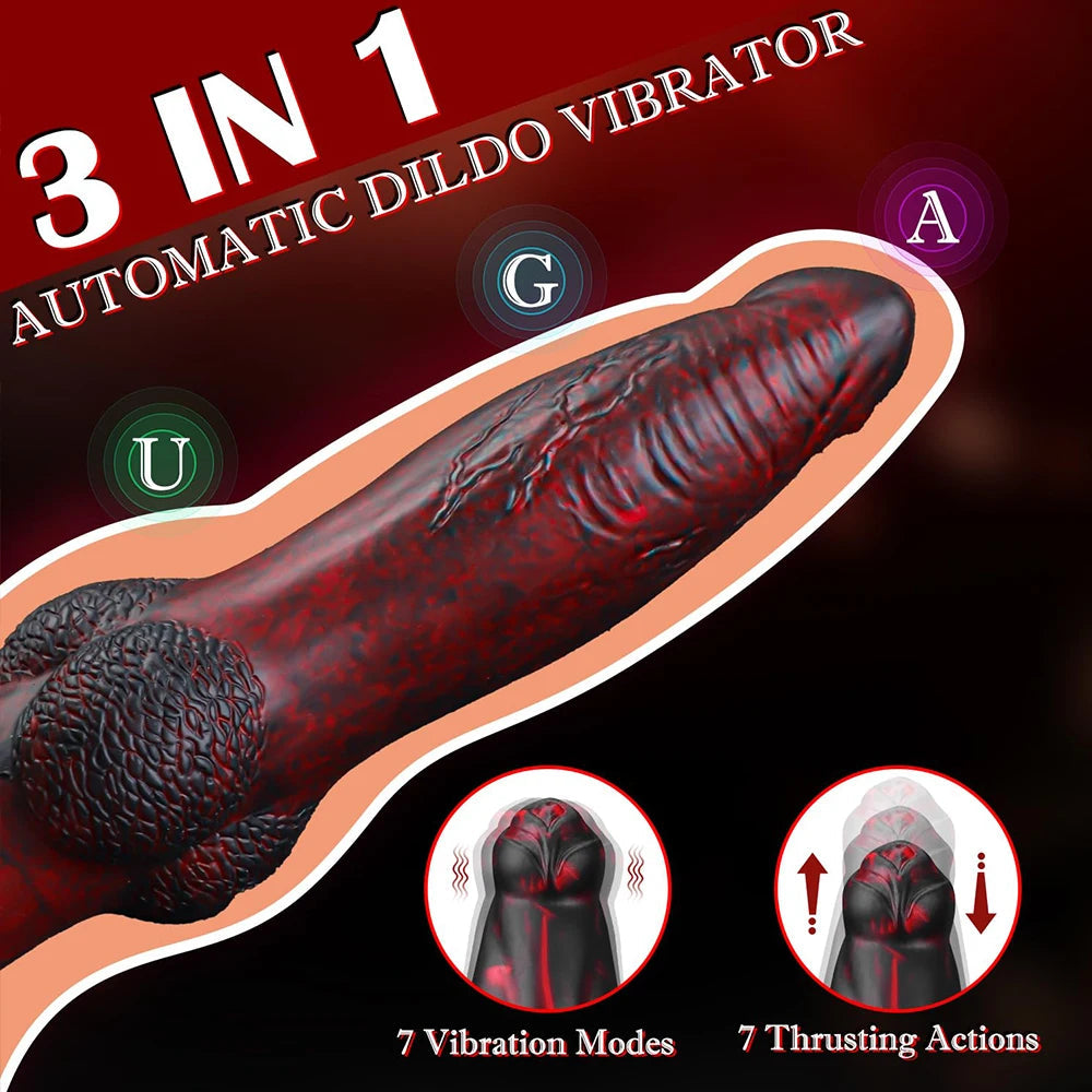  Vibrator Monster Remote Control Penis Telescopic