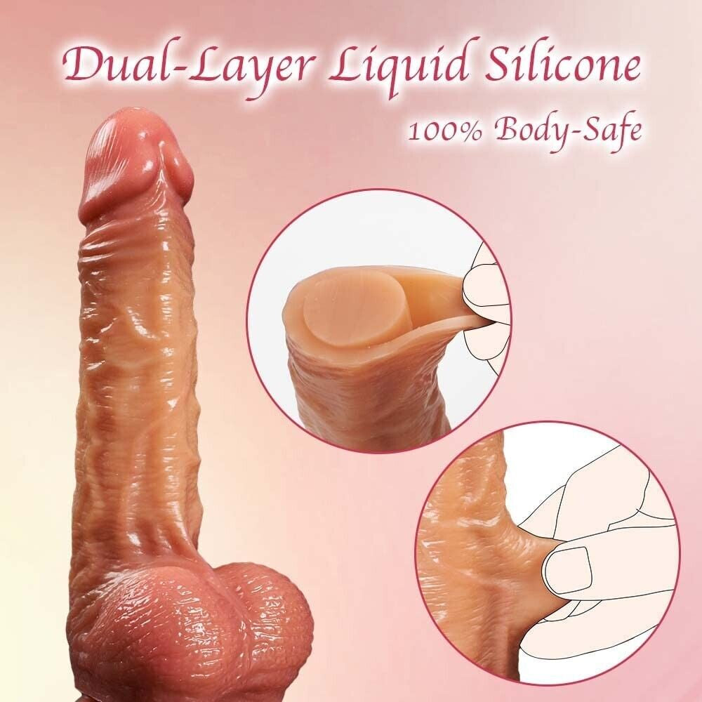 Flesh Realistic Sliding Skin Dildo Cock with Balls 7.2" 