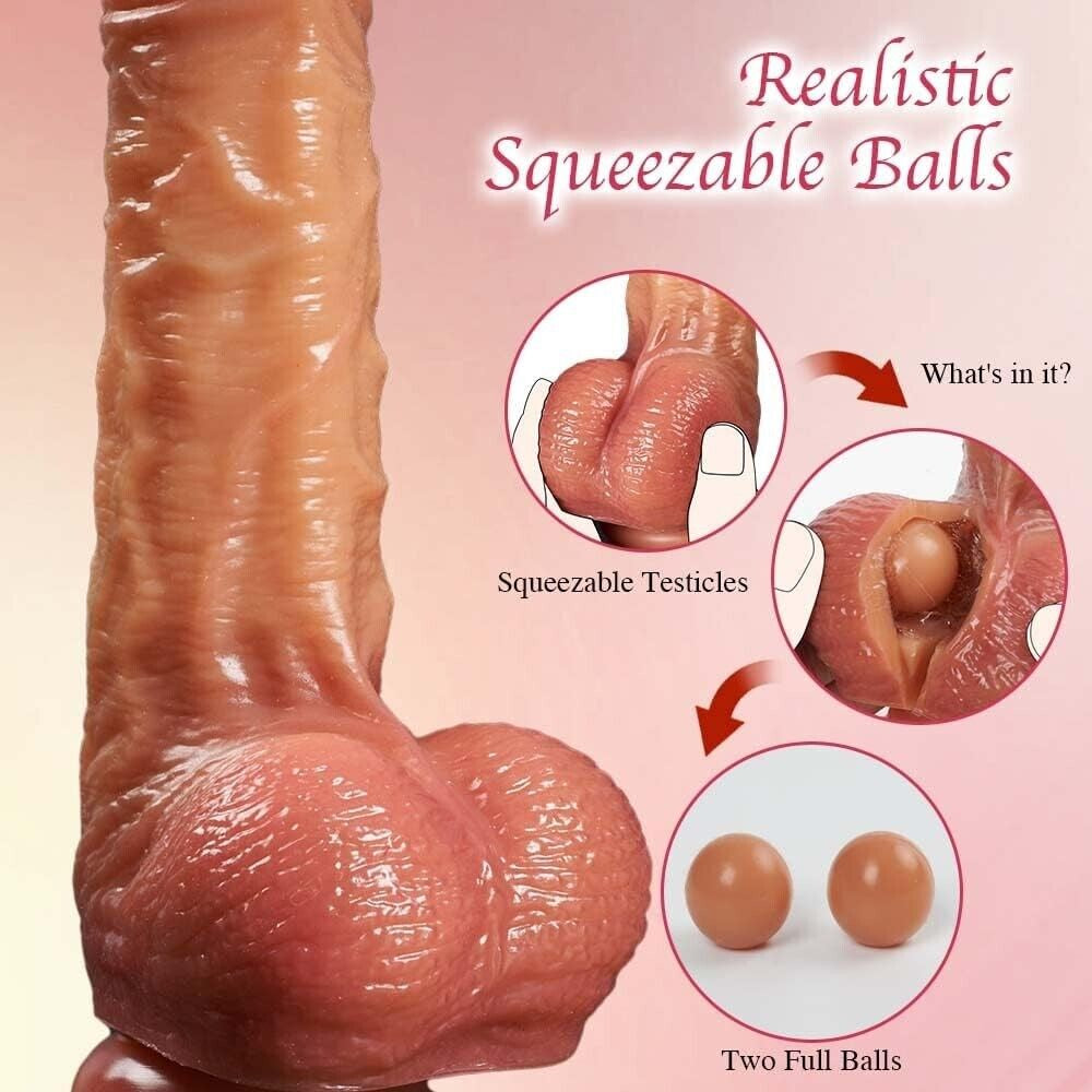 Flesh Realistic Sliding Skin Dildo Cock with Balls 7.2" 