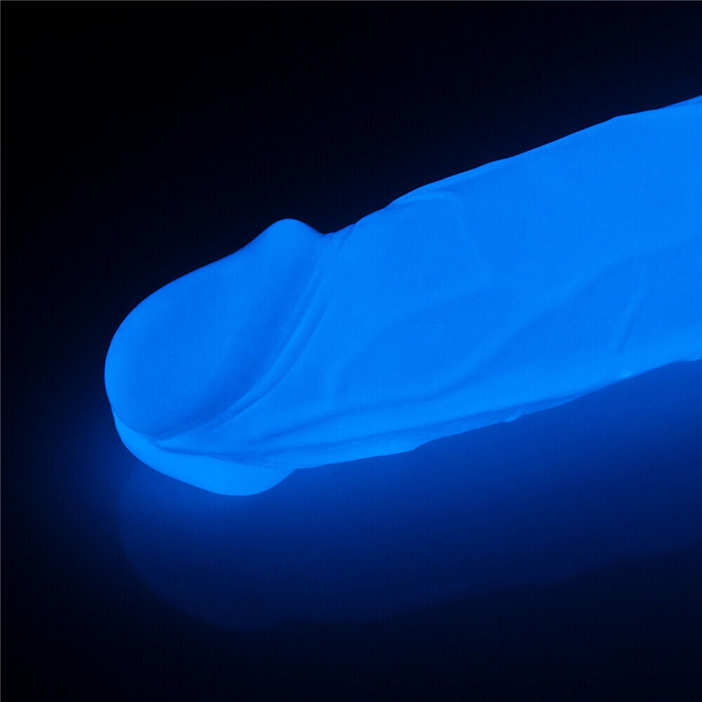 Lovetoy 7.5" Lumino Play Dildo with Suction Cup for G-Spot Blue Glow in the Dark