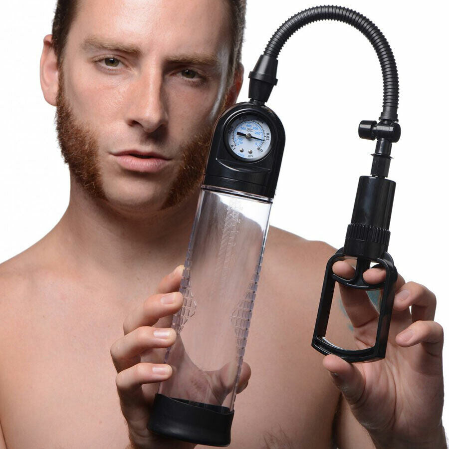 Vacuum Dick Pump & Precision Air Gauge for Men Male Erection Penis Size Enhancer