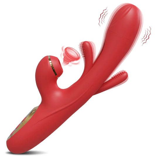 Ripple - Vibrador de Conejo 3 en 1 punto G 7 Tongue-like Tongue Hollow Tapping