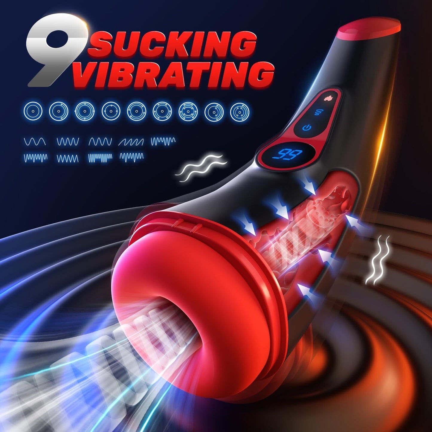 Automatic Handsfree Sucking Cup Telescopic Stroker 9 sucking vibrating