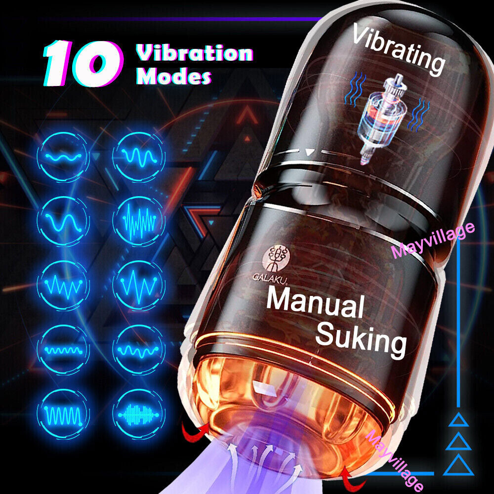 Male Masturbaters Automatic Handsfree Sucking Vibrating Cup Stroker Men Sex Toys